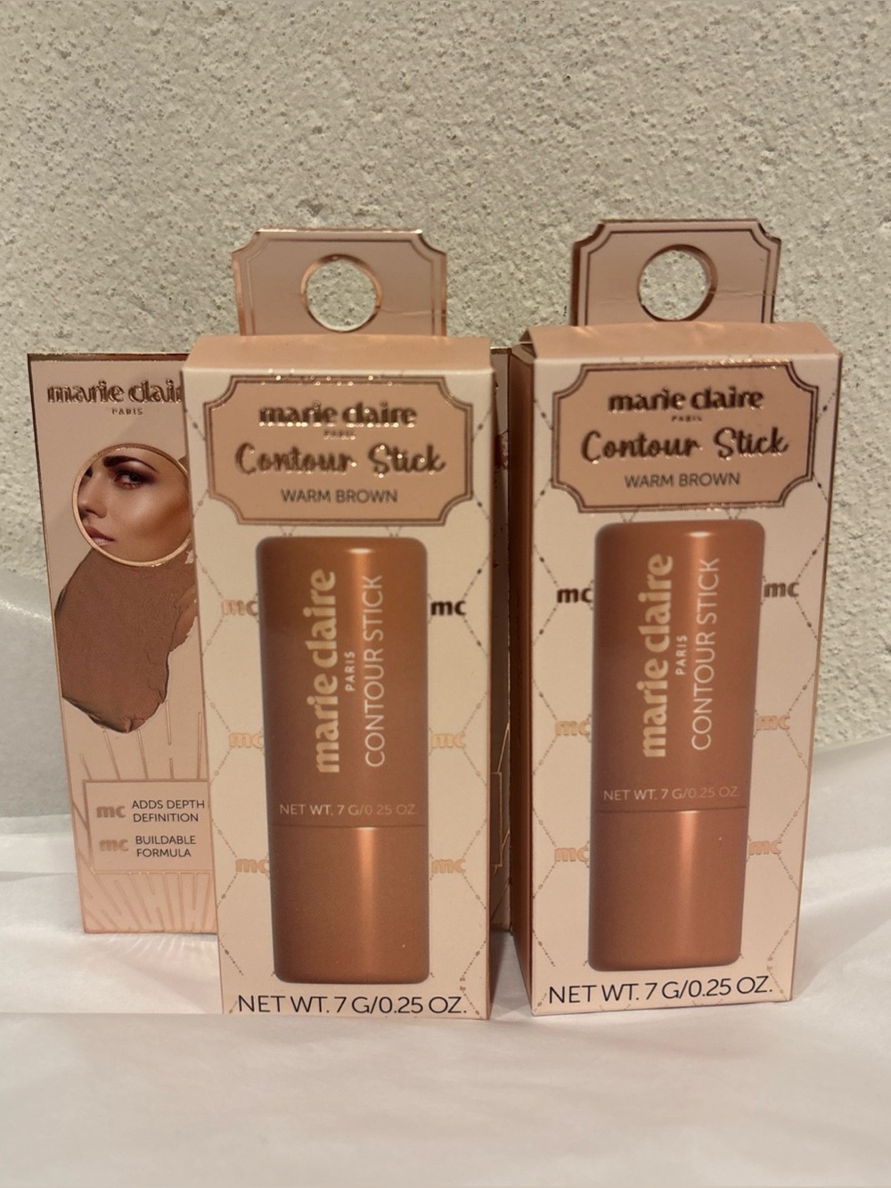 Marie Claire lot of 2 contour sticks warm brown